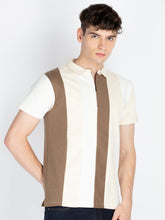 Mens Colourblocked Polo Collar T-Shirt